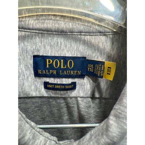 Polo Ralph Lauren Knit Dress Shirt Mens Button Down Long Sleeves Gray Size XXL - Picture 6 of 10
